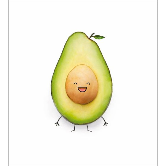 Laughing avocado - small, blank greetings card