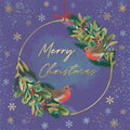 Robins and wreath - Box 8 Luxury Christmas card