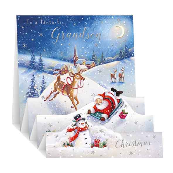 Fantastic Grandson - pop up Christmas card