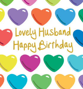 Hearts, husband - birthday card