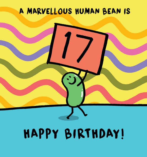 Marvellous Human Bean - 17th birthday card