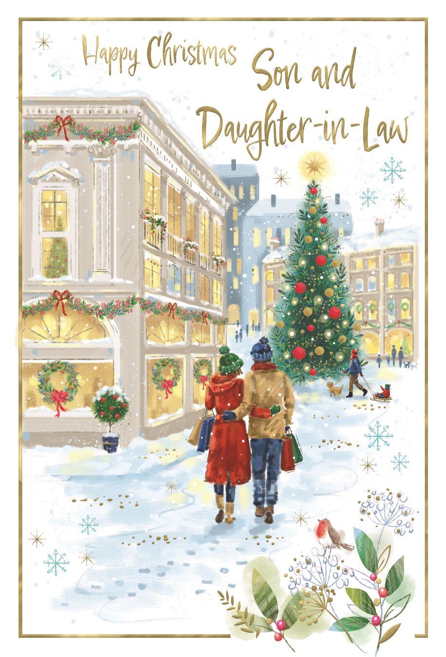 Son & Daughter -in-law, - Christmas card