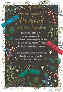 Husband, sentiment - Christmas card