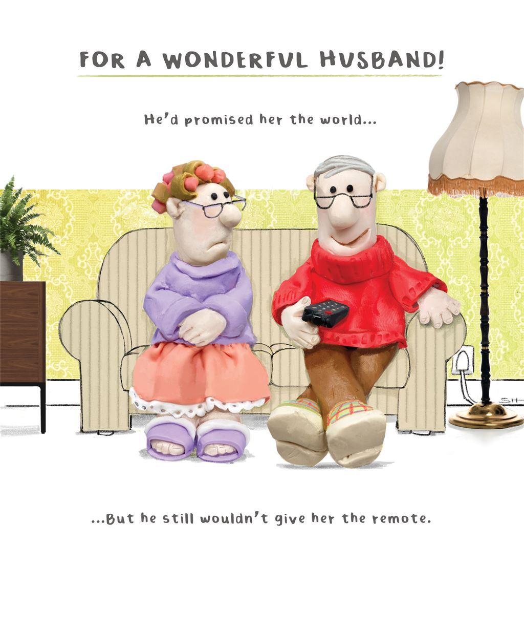 Husband, The remote - funny, Birthday card