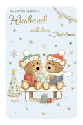 Husband, teddy bears - Christmas card
