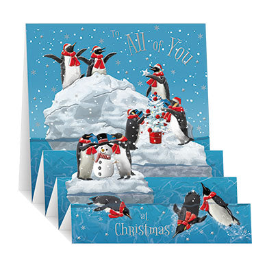 All of you, penguins - pop up Christmas card