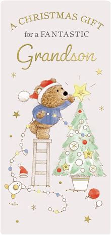 Grandson, teddy bear  - Christmas money Wallet