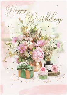 Flowers and trimmings - birthday card