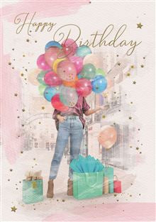 Birthday balloons - birthday card
