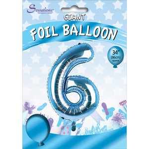6 - 30"  Blue  helium balloon