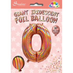 0- 30" Rose gold iridescent  helium balloon