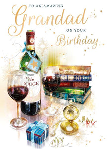 Grandad, Wine  Birthday card