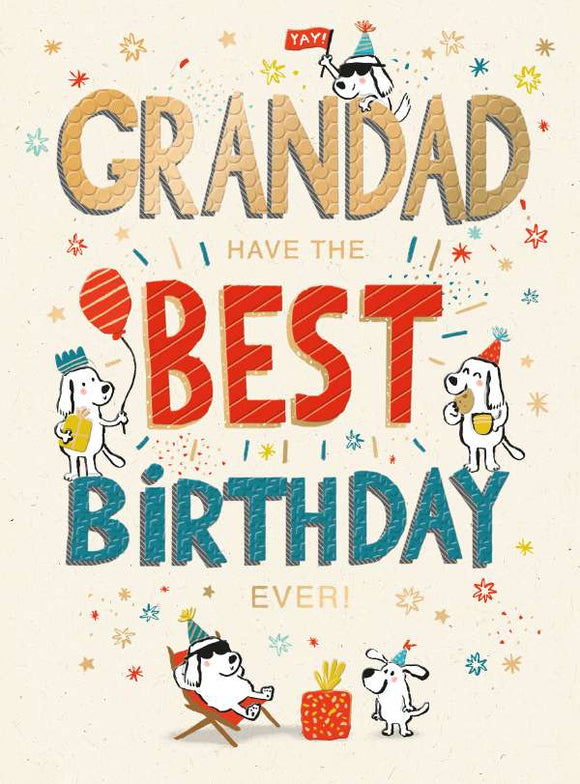 Grandad text Birthday card