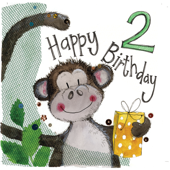 Happy 2nd Birthday card - Alex Clark