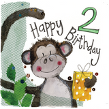 Cheeky Monkey - 2nd Birthday card