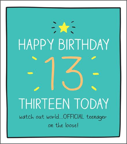 Official teenage    - Happy Jackson  13th birthday card