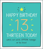 Official teenager - 13th birthday card