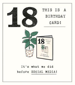 Before Social Media - 18th Birthday card