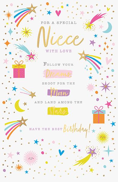 Follow your Dreams, niece - Birthday Card