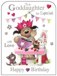Goddaughter Birthday card - Jonny Javelin