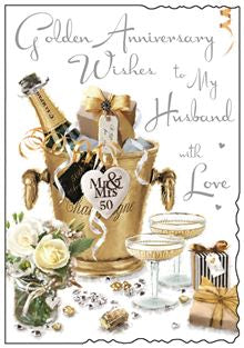 Golden anniversary Husband -Jonny Javelin card