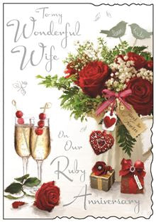 Wonderful Wife Ruby Anniversary - Jonny Javelin card