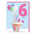 Felt Cupcake - 6th Birthday Card