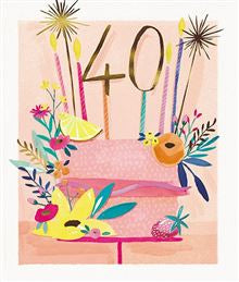Happy 40th Birthday (female) - Birthday Card