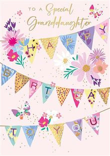 Special  Granddaughter - Birthday card