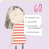 60's bucket list - Rosie Made a Thing 60th birthday card