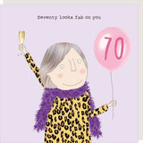 Seventy looks fab on you - Rosie Made a Thing 70th birthday card