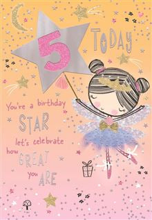 You're a star! - 5th Birthday card