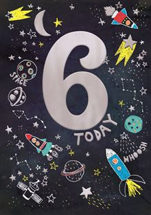 Hope your birthday is out of this world! - 6th Birthday card