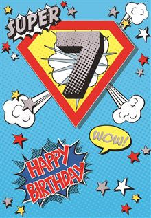 Super 7 - 7th Birthday card