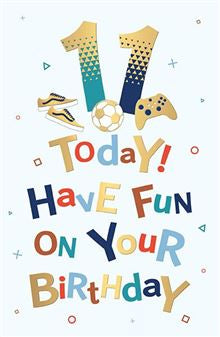 11th boy Birthday card