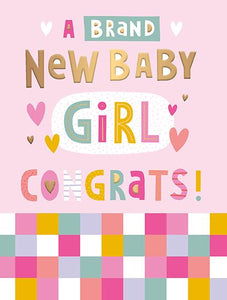 Brand new baby girl - card