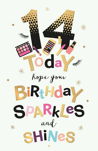 14th Girl Birthday card