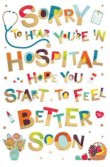 In Hospital  - get well soon card