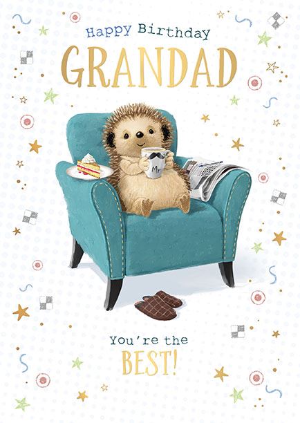 Grandad Hartley the Hedgehog - Birthday card