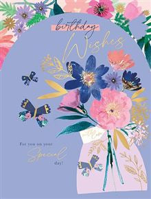 Flowers & butterflies  - Birthday card