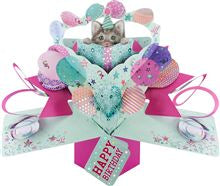 Cute Kitten - 3d pop up Birthday card