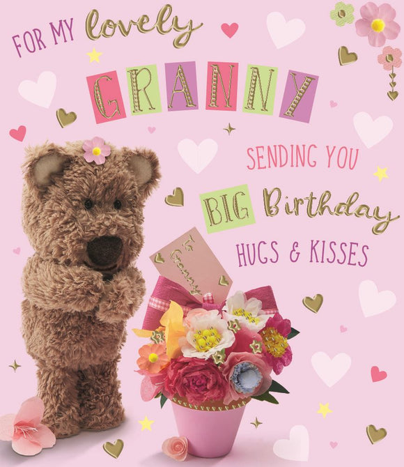 Lovely Granny Birthday card - Barley the Little Brown Bear