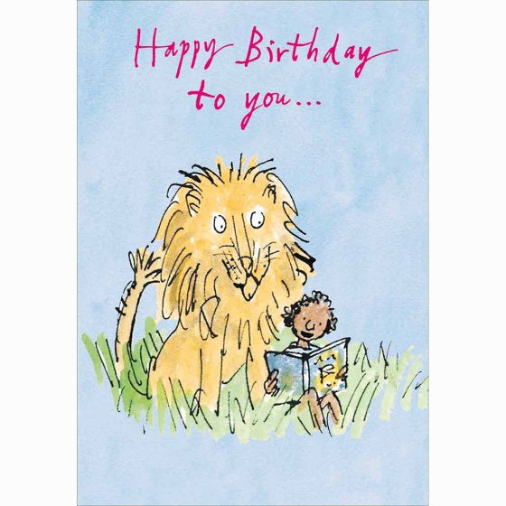 Reading with a friend - Quentin Blake Birthday card