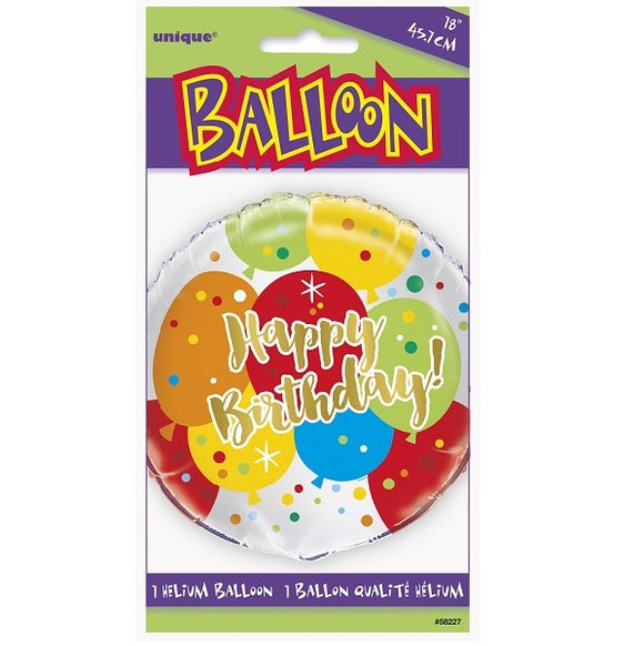 Happy Birthday - 18” Helium-Filled Balloon