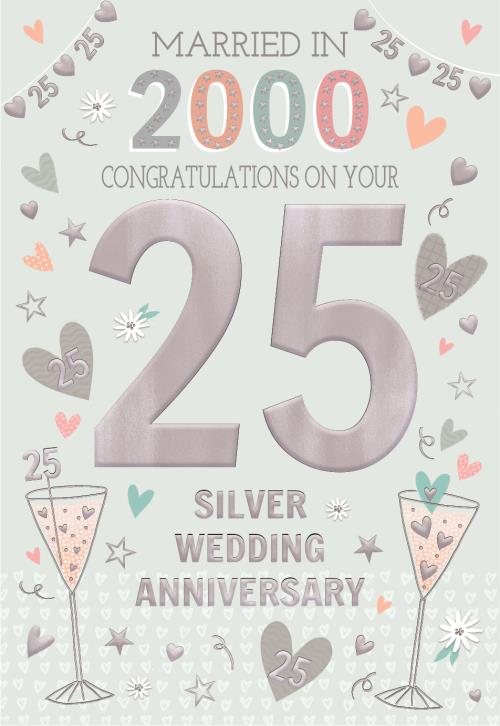 Married in 2000 - 25th Anniversary card