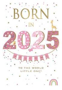 Born in 2025- New baby Girl  card