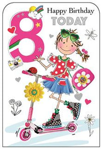 8 Today Birthday card - Jonny Javelin