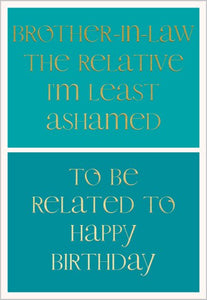 Brother-in-law birthday card.