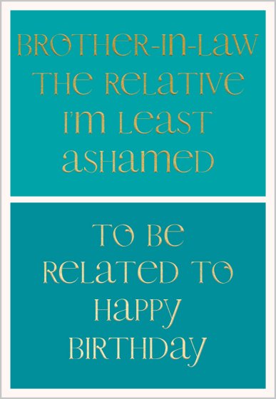 Brother-in-law birthday card.