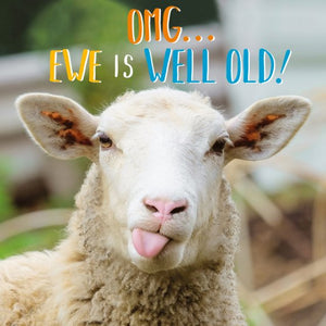 Cheeky sheep - birthday card
